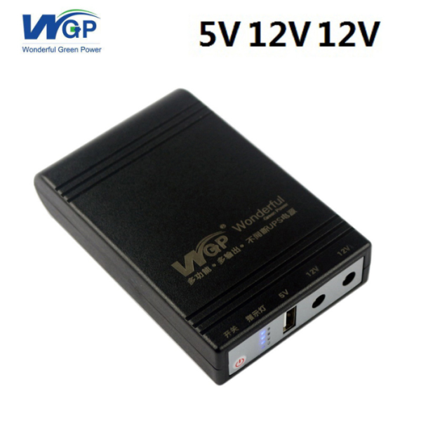 WGP (5V, 12V, 12V Output) Mini UPS  - Router + ONU Backup Up To 8 Hours)